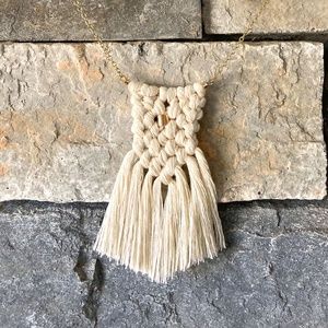 Off white Macrame Necklace / Earring set